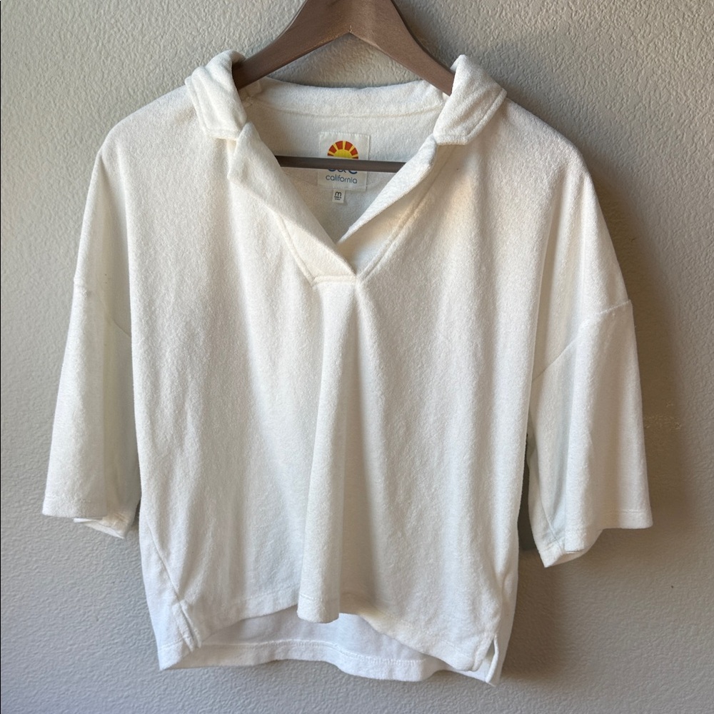 White Terry Cloth Top